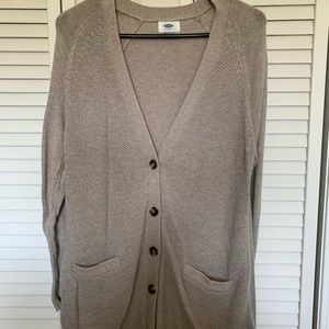 Old navy, long brown sweater!